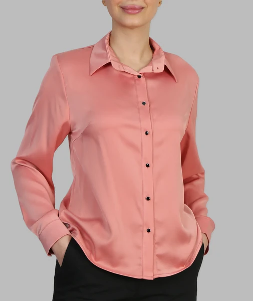 شومیز یقه پیراهنی دینا - گلبهی
