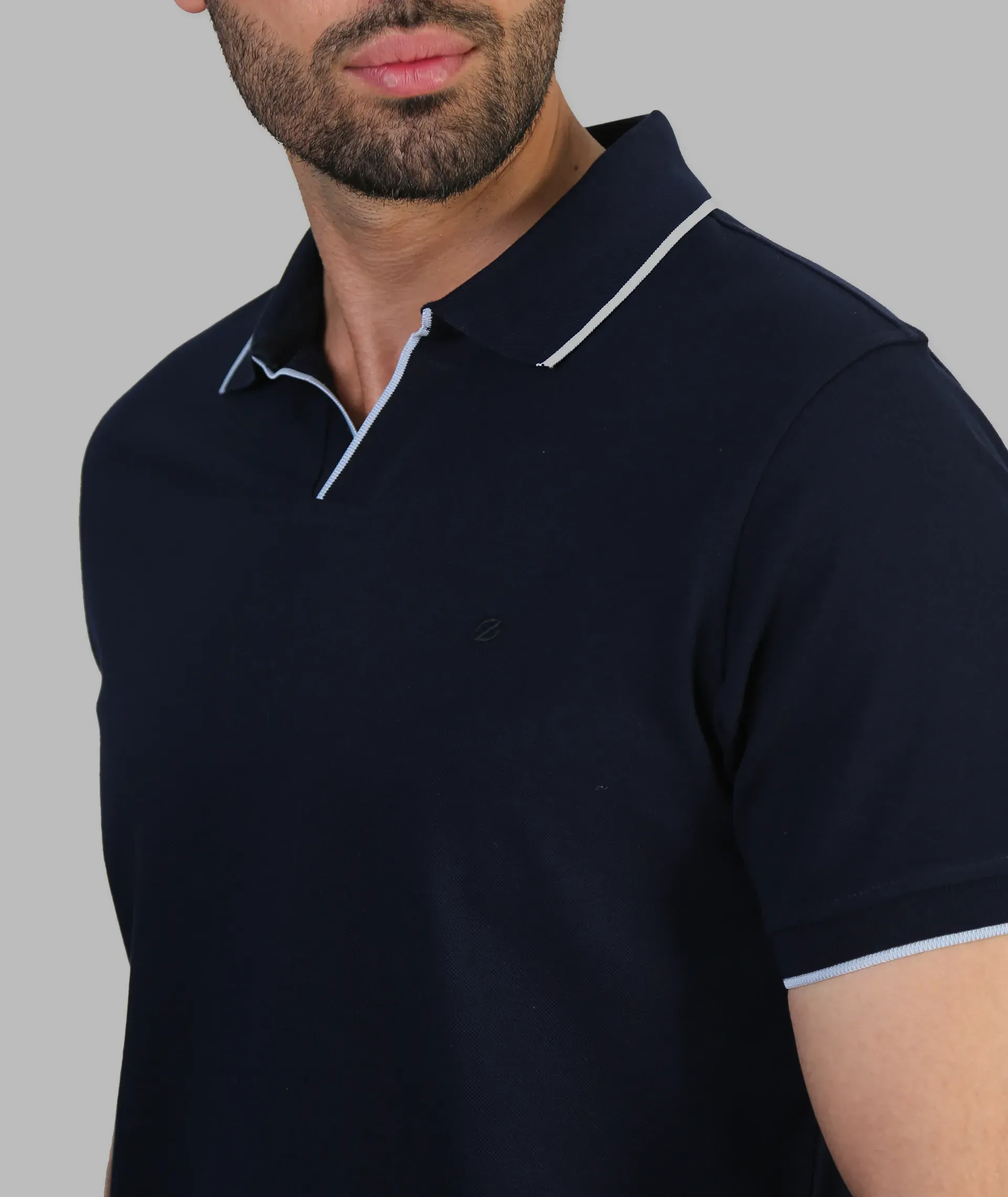 پلوشرت مردانه جودون یقه ترکیبی گابرین